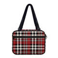 Red Black And White Border Tartan Print Double Strap Bible Bag