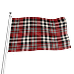 Red Black And White Border Tartan Print Flag