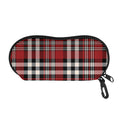 Red Black And White Border Tartan Print Glasses Case