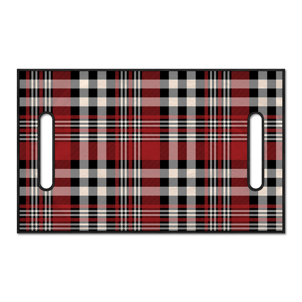 Red Black And White Border Tartan Print Golf Cart Seat Cover
