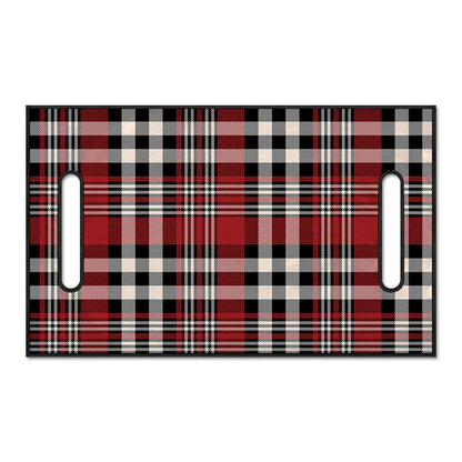 Red Black And White Border Tartan Print Golf Cart Seat Cover
