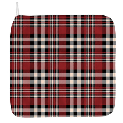 Red Black And White Border Tartan Print Hand Towel