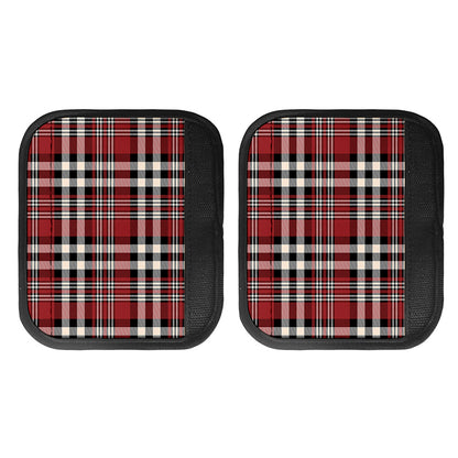 Red Black And White Border Tartan Print Handle Covers