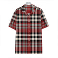 Red Black And White Border Tartan Print Hawaiian Shirt