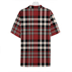 Red Black And White Border Tartan Print Hawaiian Shirt