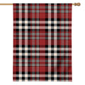 Red Black And White Border Tartan Print House Flag