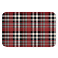 Red Black And White Border Tartan Print Indoor Door Mat