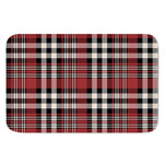 Red Black And White Border Tartan Print Indoor Door Mat