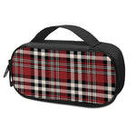 Red Black And White Border Tartan Print Insulin Cooler Travel Case