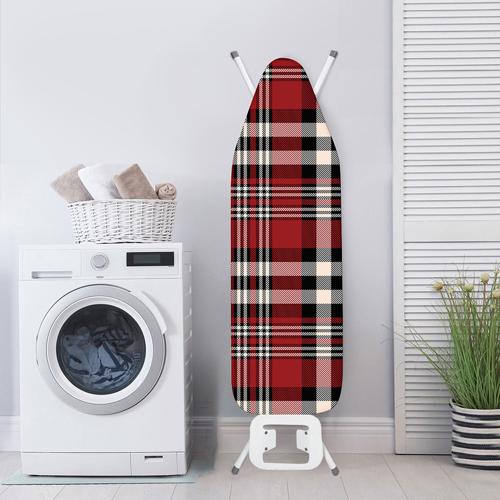 Red Black And White Border Tartan Print Ironing Board Cover