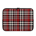 Red Black And White Border Tartan Print Laptop Sleeve
