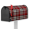 Red Black And White Border Tartan Print Mailbox Cover