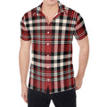 Red Black And White Border Tartan Print Men's Shirt
