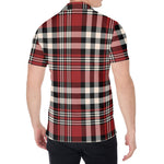 Red Black And White Border Tartan Print Men's Shirt