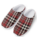 Red Black And White Border Tartan Print Mesh Casual Shoes