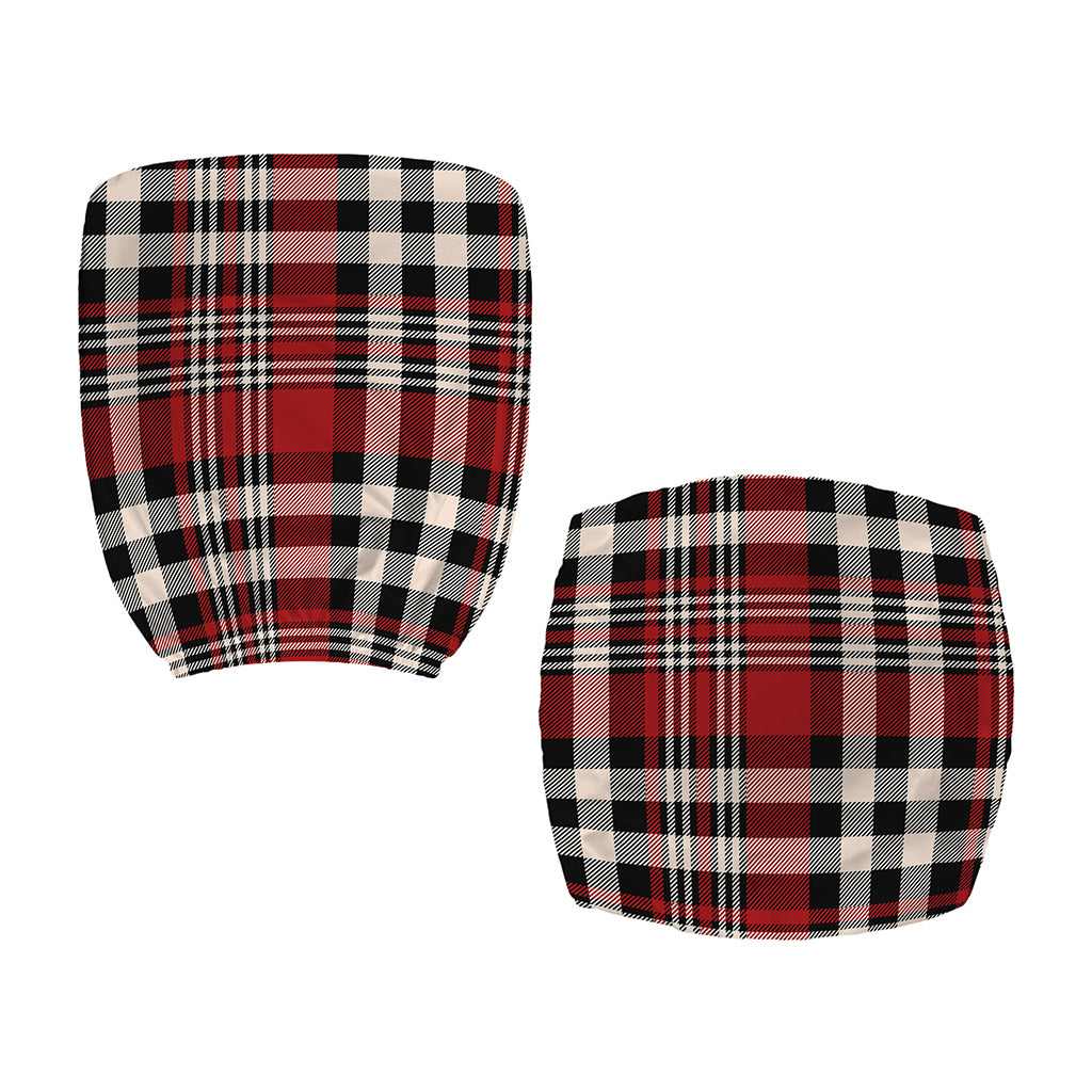 Red Black And White Border Tartan Print Office Chair Cover