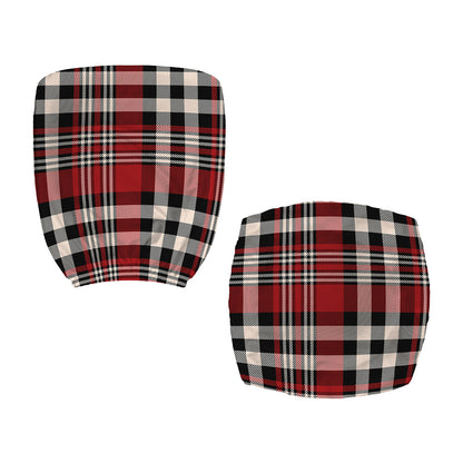 Red Black And White Border Tartan Print Office Chair Cover