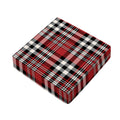 Red Black And White Border Tartan Print Outdoor Seat Cushion Cover