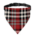 Red Black And White Border Tartan Print Over The Collar Dog Bandana
