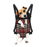 Red Black And White Border Tartan Print Pet Carrier Backpack