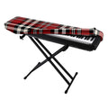 Red Black And White Border Tartan Print Piano Keyboard Cover