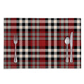 Red Black And White Border Tartan Print Placemat