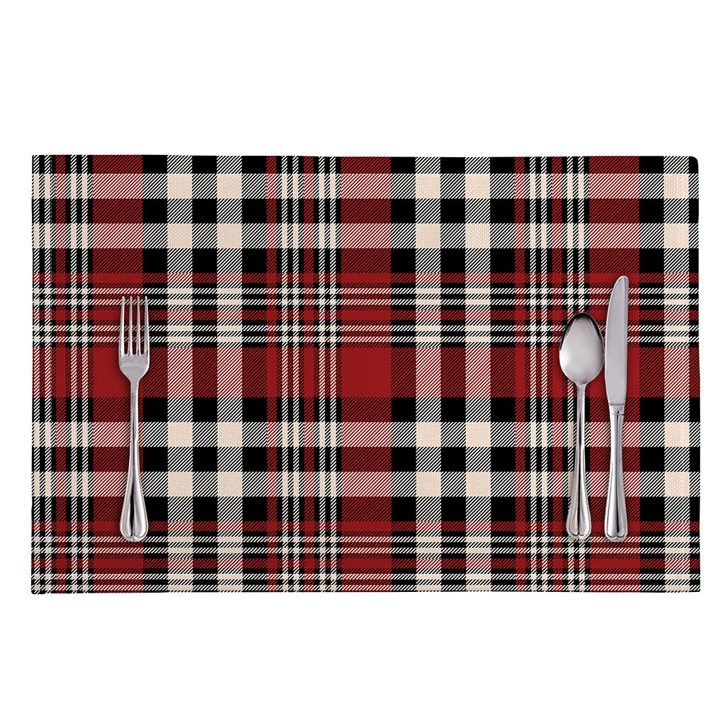 Red Black And White Border Tartan Print Placemat