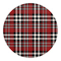 Red Black And White Border Tartan Print Round Blanket