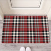 Red Black And White Border Tartan Print Rubber Doormat