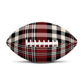 Red Black And White Border Tartan Print Rugby Ball