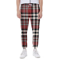Red Black And White Border Tartan Print Joggers