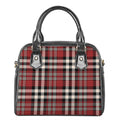 Red Black And White Border Tartan Print Shoulder Handbag