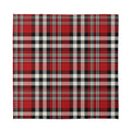 Red Black And White Border Tartan Print Silk Bandana