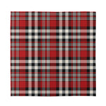 Red Black And White Border Tartan Print Silk Bandana