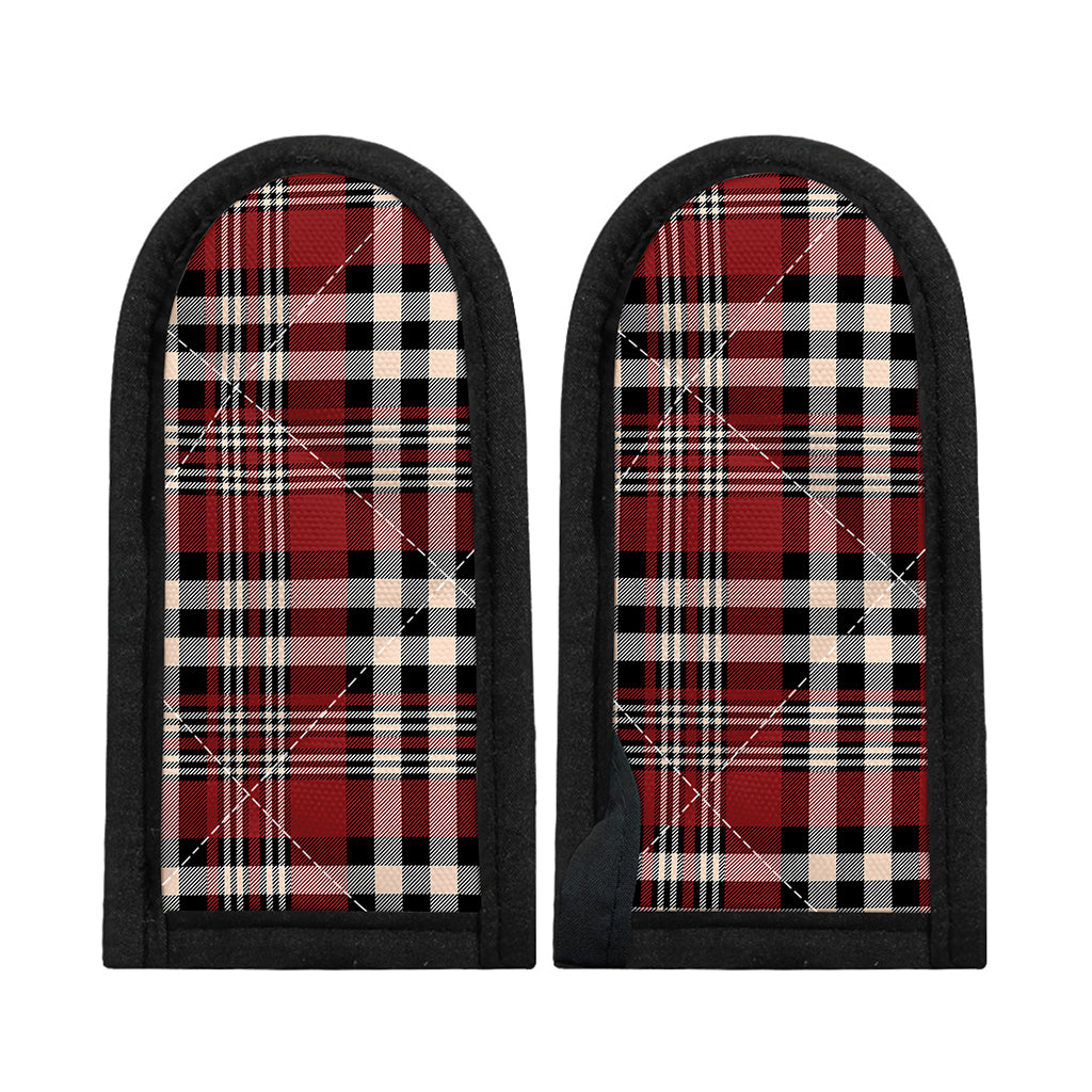 Red Black And White Border Tartan Print Skillet Handle Cover
