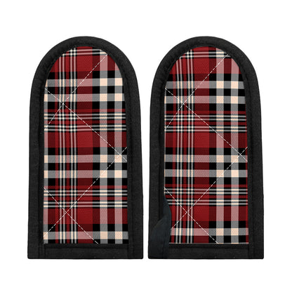 Red Black And White Border Tartan Print Skillet Handle Cover