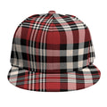 Red Black And White Border Tartan Print Snapback Cap