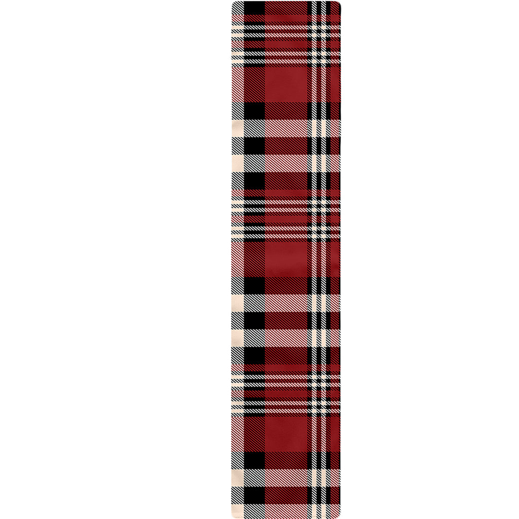 Red Black And White Border Tartan Print Table Runner
