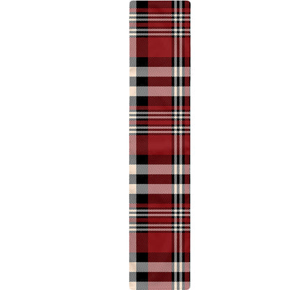 Red Black And White Border Tartan Print Table Runner
