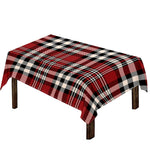 Red Black And White Border Tartan Print Tablecloth