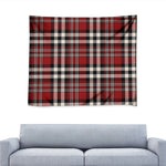 Red Black And White Border Tartan Print Tapestry