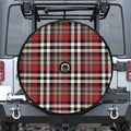 Red Black And White Border Tartan Print Tire Cover With Camera Hole