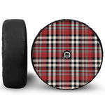 Red Black And White Border Tartan Print Tire Cover With Camera Hole