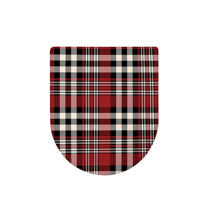 Red Black And White Border Tartan Print Toilet Lid Cover
