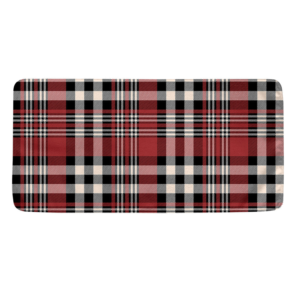 Red Black And White Border Tartan Print Towel