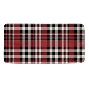 Red Black And White Border Tartan Print Towel