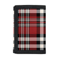 Red Black And White Border Tartan Print Trifold Wallet
