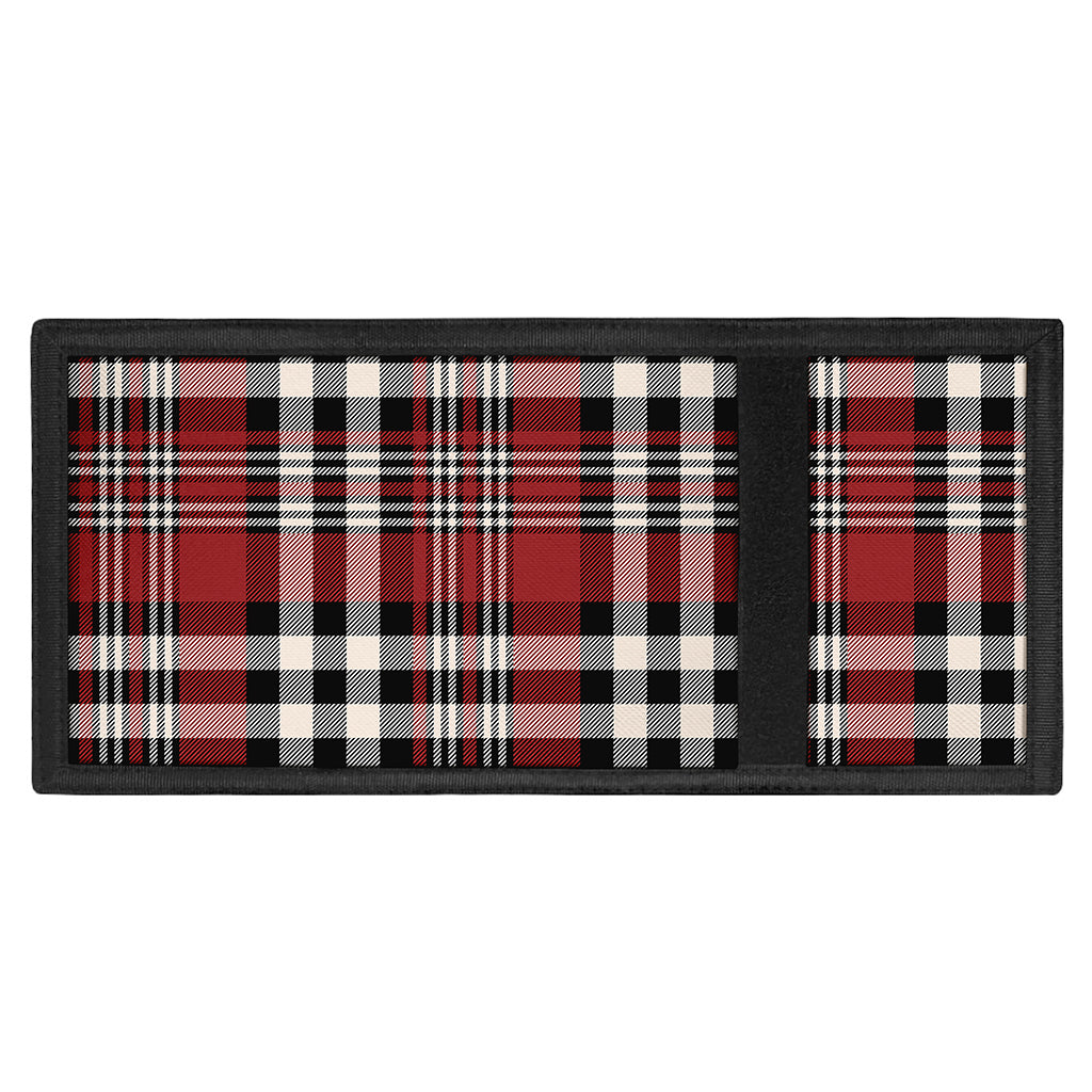Red Black And White Border Tartan Print Trifold Wallet