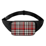 Red Black And White Border Tartan Print Waist Bag