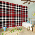 Red Black And White Border Tartan Print Wall Sticker